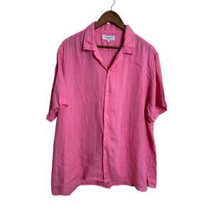 Europann Saint-Tropez 100% Linen Button Front Camp Shirt Mens 5/XXL